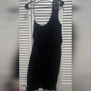 Elegant Guess Black One Shoulder Dress XL